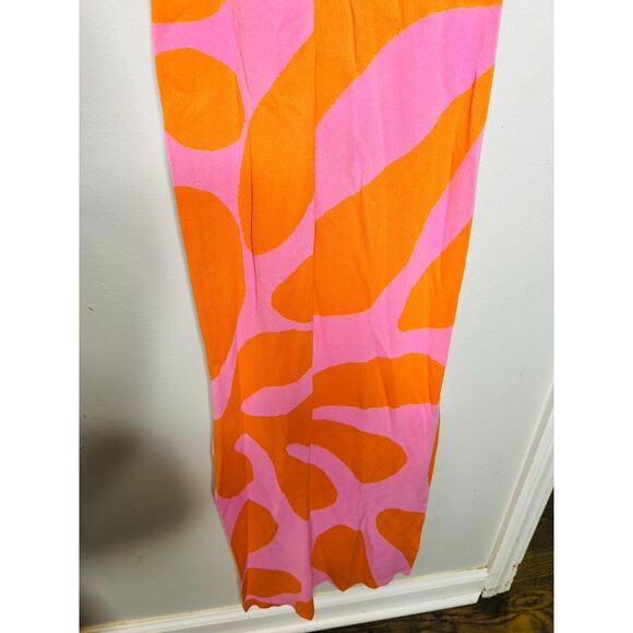 SOLID & STRIPED Carnation Pink Clementine Orange Sia Maxi Dress Size Small - Picture 12 of 16